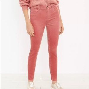 Ann Taylor Loft Modern Straight Leg Pants in Pink, Corduroy